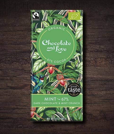 C&L Mint 67% - Mørk chokolade med mint-knas