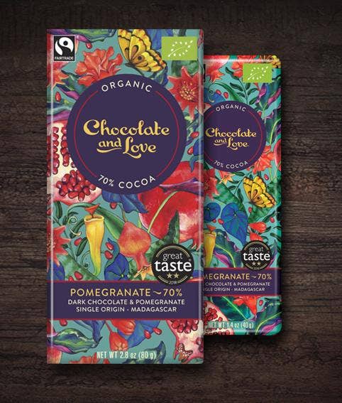 C&L Pomegranate 70% - Mørk chokolade med granatæble