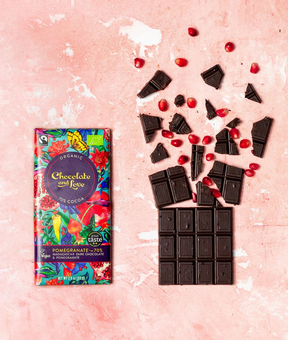 C&L Pomegranate 70% - Mørk chokolade med granatæble