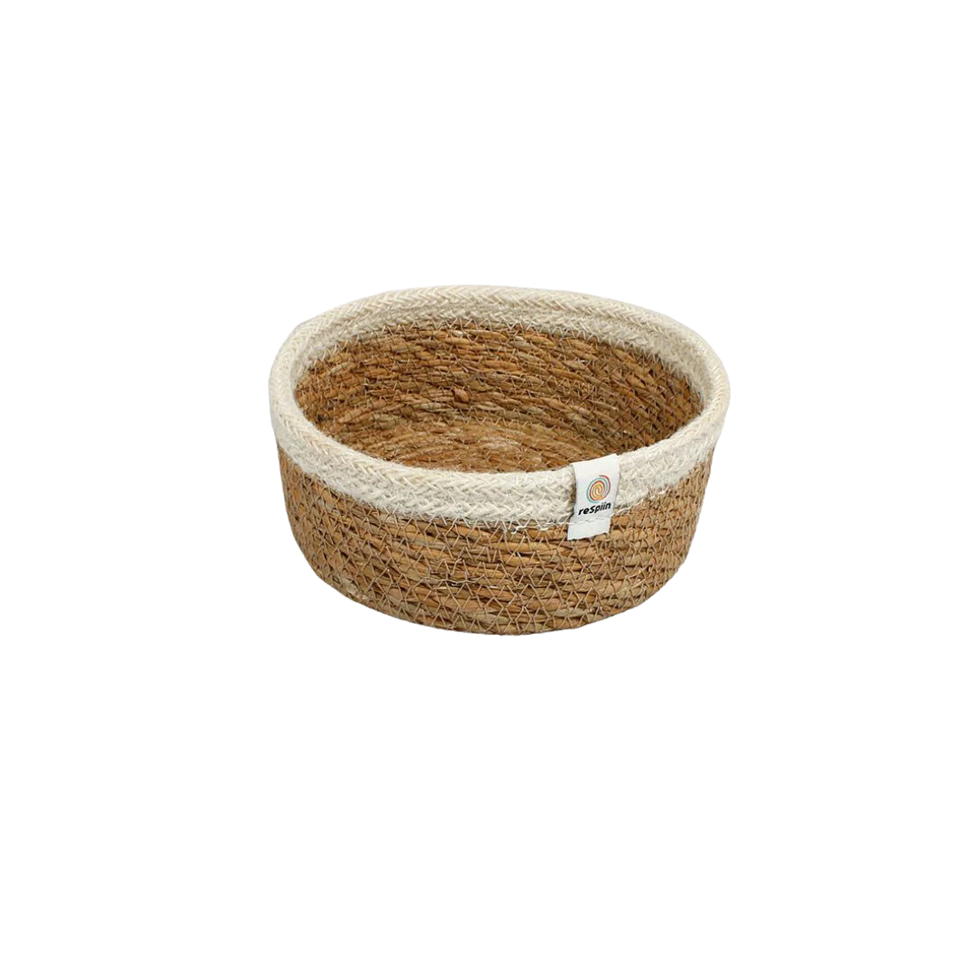 Kurv - jute (small) hvid