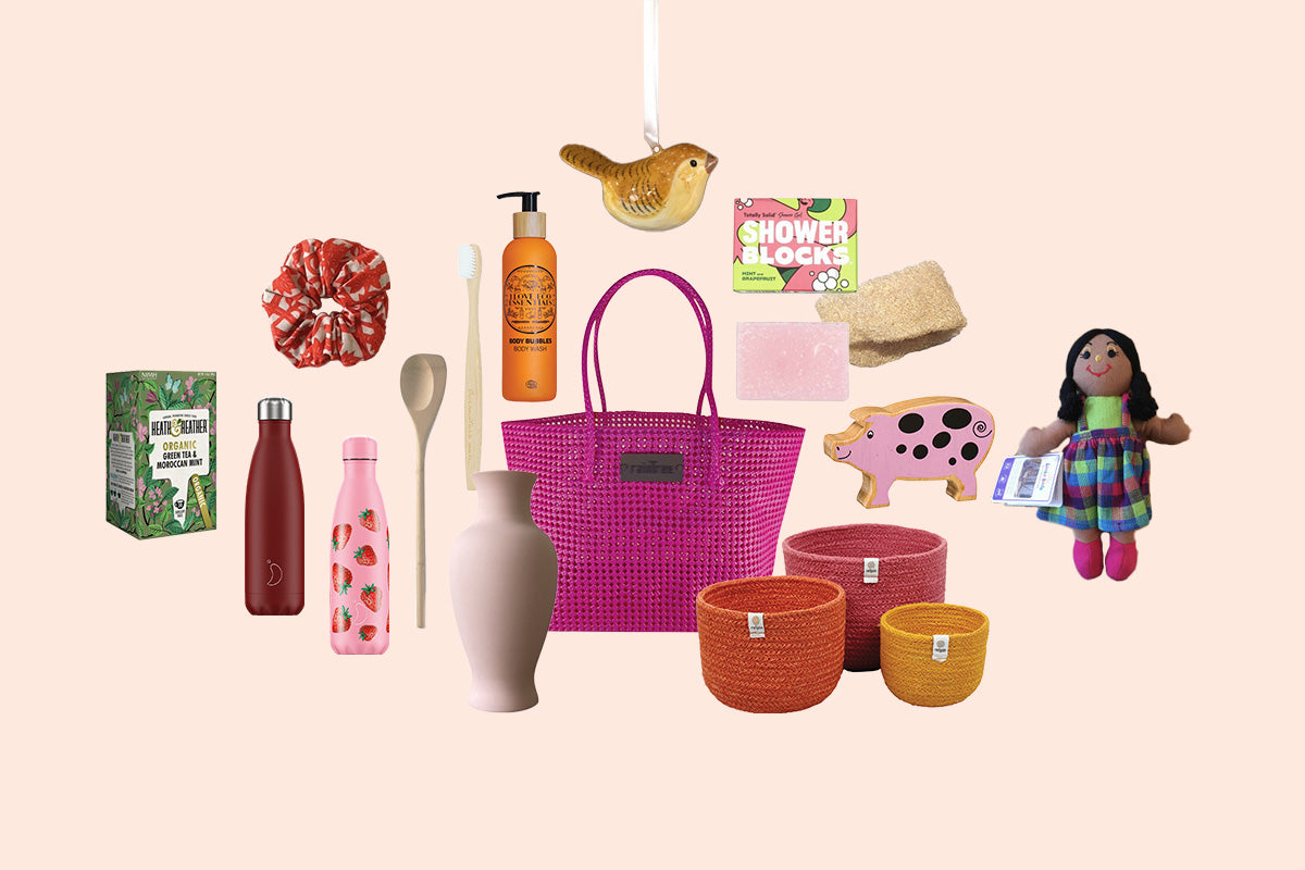 Collage showing a selection of products you can find at RainTree