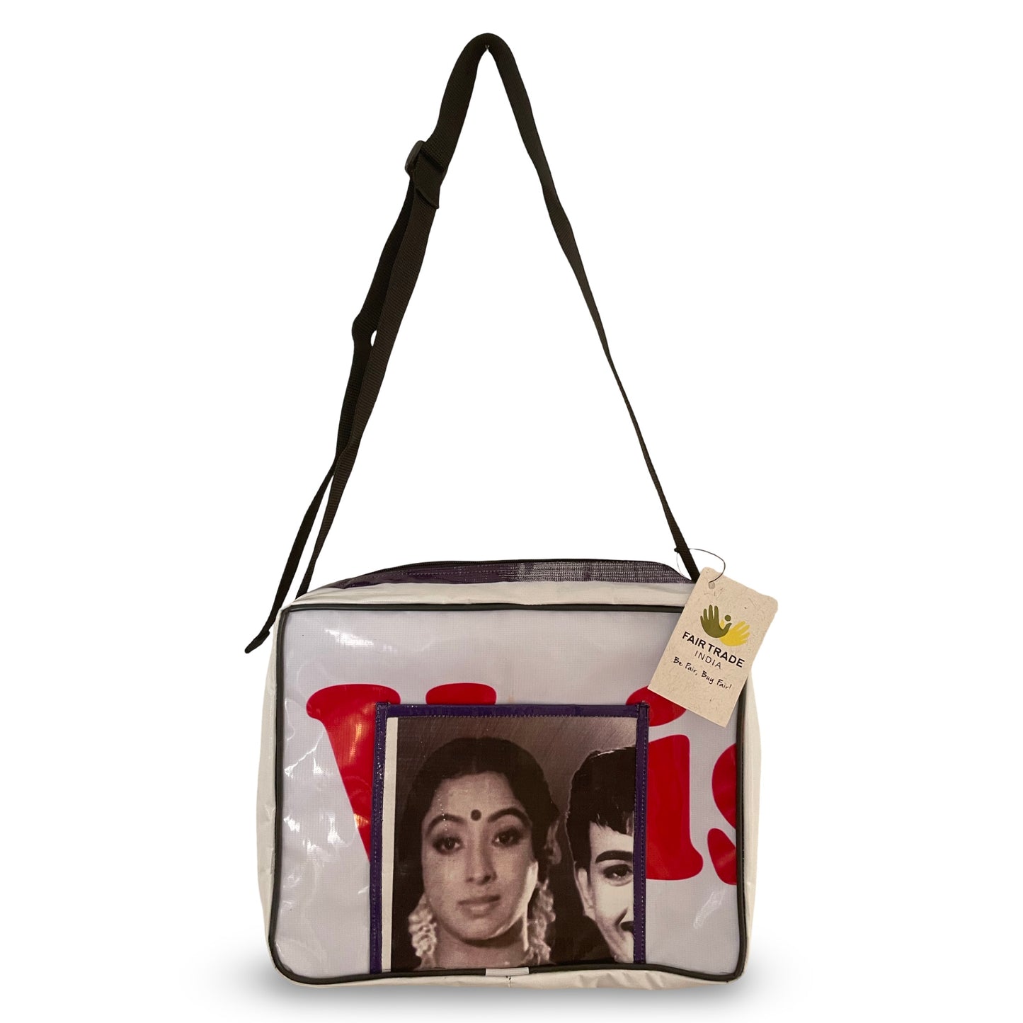 Messenger Bag med lynlås og foer