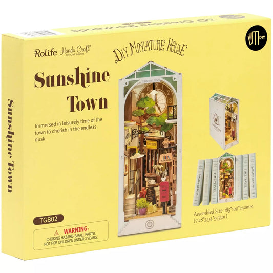 DIY - Bogreol miniaturesæt - Sunshine Town 3D
