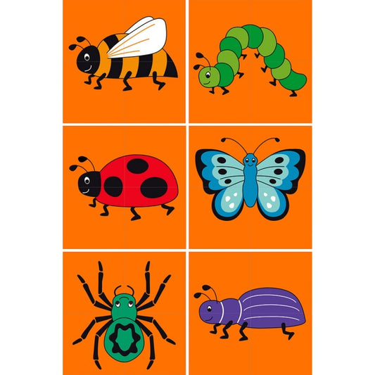 Blokpuslespil med insektmotiver ( fair trade)